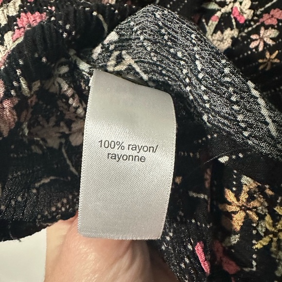 Maurices Small 3/4 Sleeve Black Floral Top - Picture 4 of 5